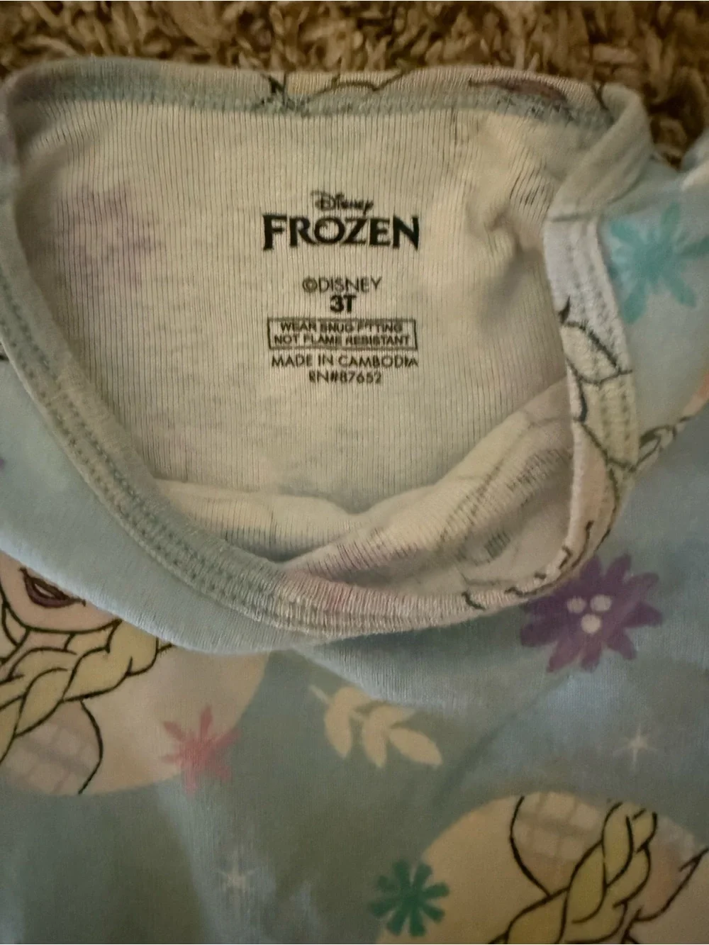 Lot of 3T Girls Disney Frozen Elsa Pajamas